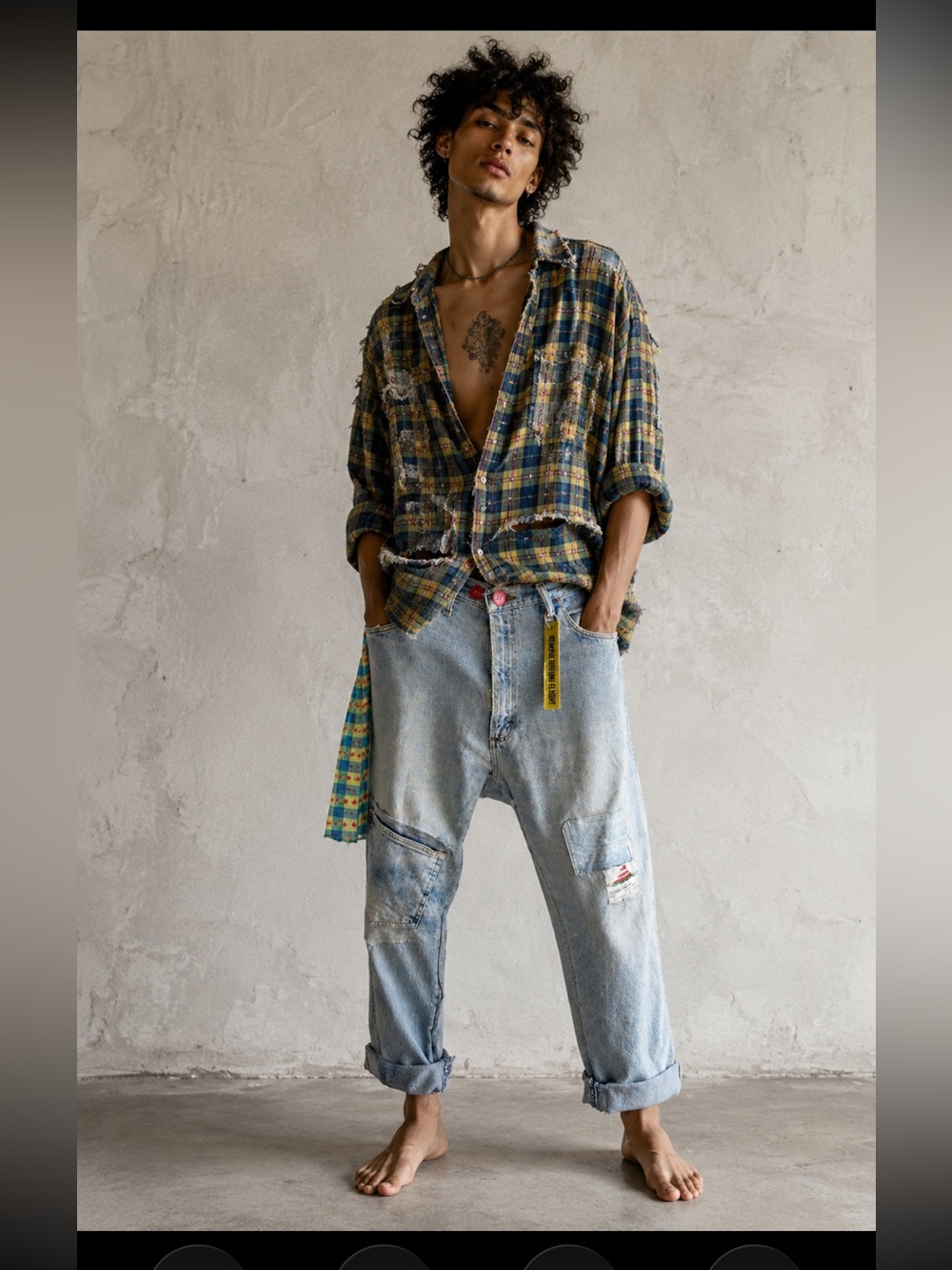 CRAM X Rustler drop crotch jeans